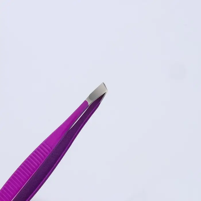 Пинцет скошенный, узкий, 9 см, МИКС