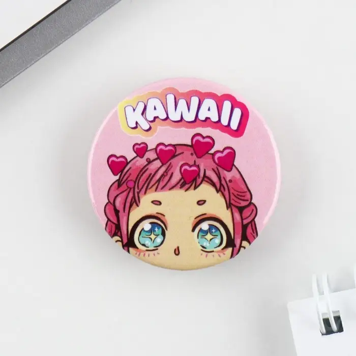 Значок закатной аниме «Каваи», d = 3,8 см Значок закатной аниме «Каваи», d = 3,8 см