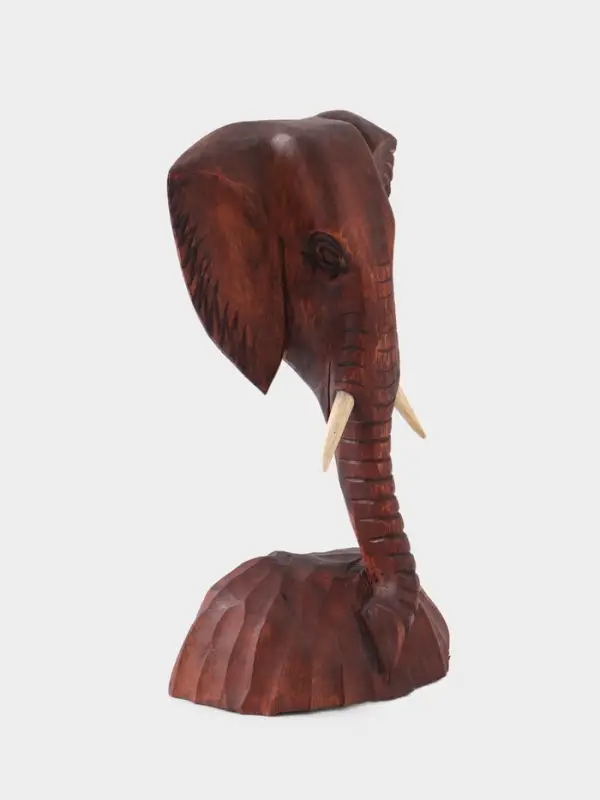 Сувенир &laquo;Голова слона&raquo;, 18&times;9&times;30 см, дерево Суар, тёмно-коричневый