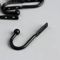 Крючок металл "С шариком" чёрный 4,9х2,5 см