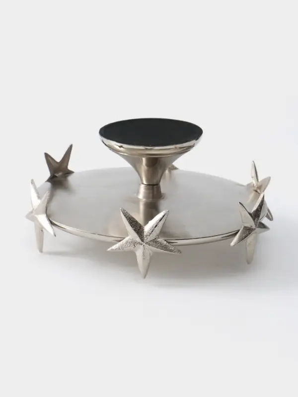 Тортовница со стеклянной крышкой &laquo;Звёзды&raquo;, 21&times;21&times;23 см, алюминий