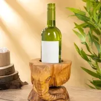 Подставка под бутылки «Голова слона», 15×15×17 см, дерево Пиннис, коричневая Подставка под бутылки «Голова слона», 15×15×17 см, дерево Пиннис, коричневая