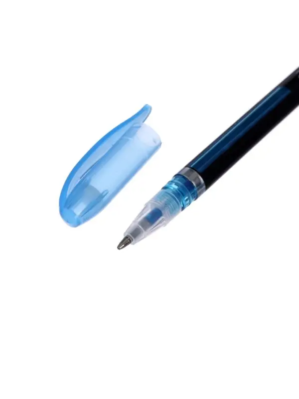 Набор гелевых ручек, 12 цветов, корпус чёрный в полоску в стержень, в блистере на кнопке