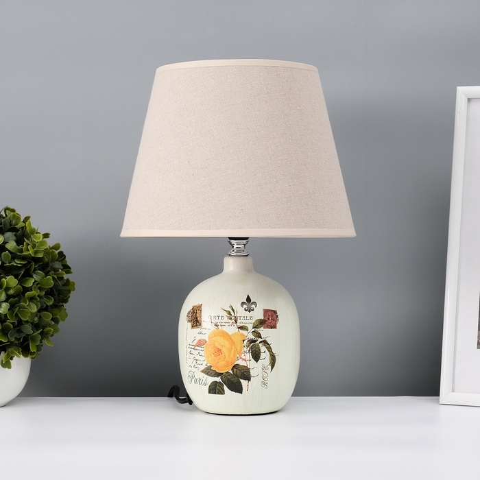 Настольная лампа с абажуром RISALUX «Аззуро», Е14, 40 Вт, коричневый, 23×23×45 см Настольная лампа с абажуром RISALUX «Аззуро», Е14, 40 Вт, коричневый, 23×23×45 см