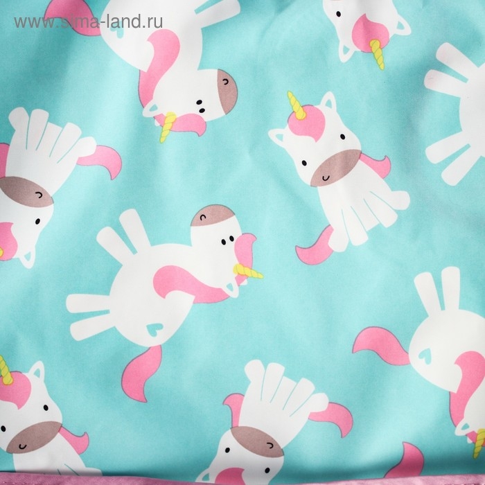 Нагрудник-рубашка для кормления «Единороги» непромокаемый на липучке, с карманом