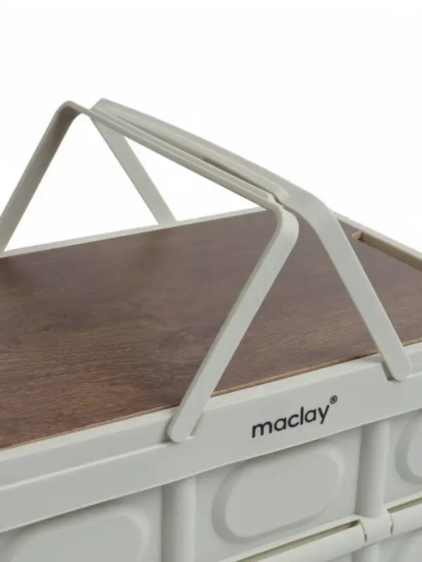 Стол - корзина maclay 2 в 1, складная, 15 л, 33&times;22&times;17/4.5 см, светло-серая