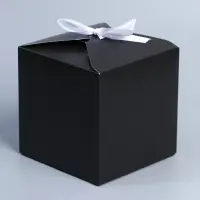 Коробка подарочная складная, упаковка, «Чёрный», 12 х 12 х 12 см