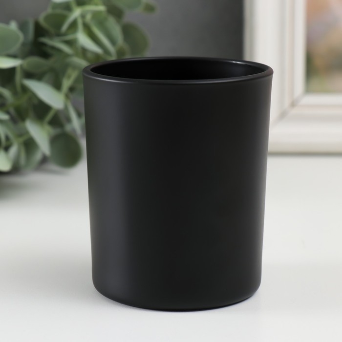 Банка для свечей стекло Банка для свечей стекло "Сияй и вдохновляй" 220 мл чёрная, матовая 7х7х8,4 см