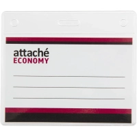 Бейдж Attache Economy 78x96 150мкм,шнур.2заж 45см син, вкладыш 60x90 5шт/уп