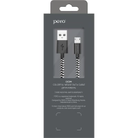 Кабель USB PERO DC-04 micro-USB, 2,5А, 2м, Silver-black