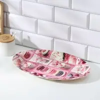Поднос овальный &laquo;Макаруны&raquo;, 37&times;24&times;3 см, пластик, МИКС