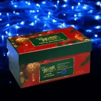 Гирлянда &laquo;Нить&raquo; 20 м, IP44, белая нить, 200 LED, свечение синее, 8 режимов, 220 В