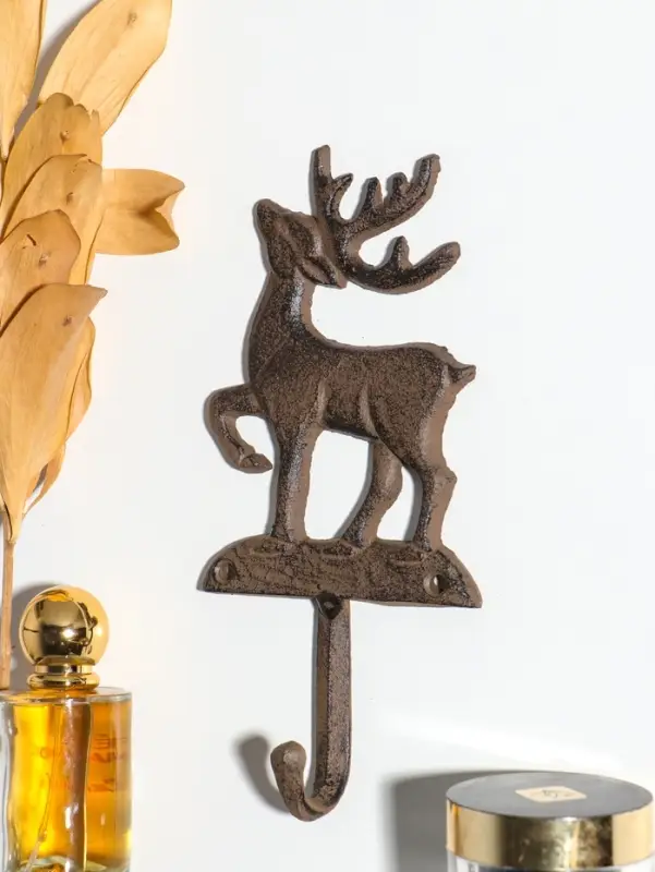 Крючок настенный &laquo;Олень - Серебряное копытце&raquo;, ключница декоративная, чугун, 9.6&times;20.5&times;3.5 см