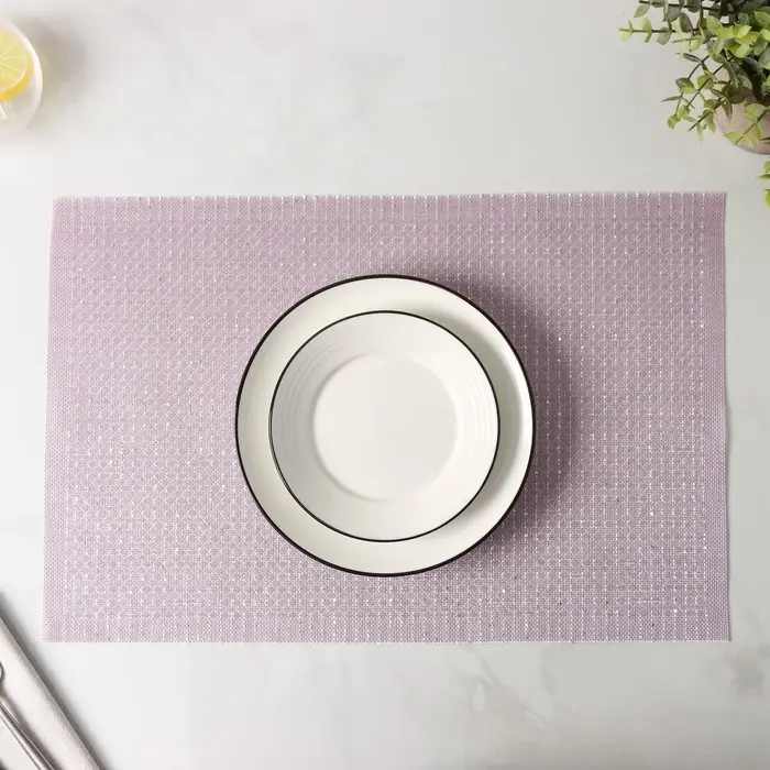 Салфетки сервировочные на стол Доляна, 4 шт., 45&times;30 см, ПВХ, розовые