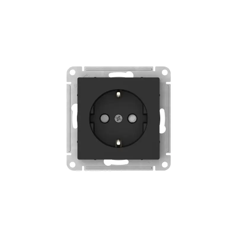 ATLASDESIGN РОЗЕТКА с заземлением со шторками, 16А, быстрозажимные клеммы, КАРБОН