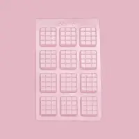 Форма для шоколада и конфет «Мини плитка», пластик, 22×13×1 см, 12 ячеек (3,5×4 см), прозрачная