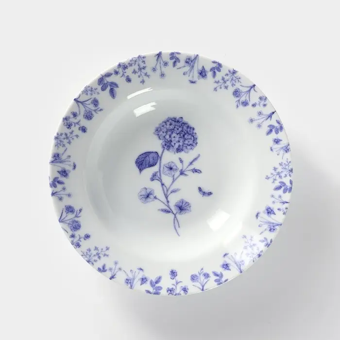 Тарелка глубокая Добрушский завод &laquo;Беатриче&raquo;, 250 мл, d=20 см, фарфор, белая, рисунок МИКС