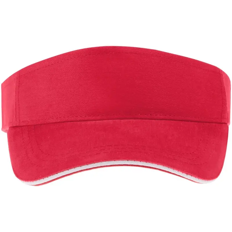 Козырек Active, красный с белым кантом