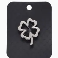 Брошь &laquo;Клевер&raquo;, контур, цвет серебро