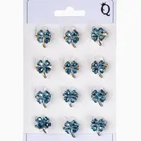 Брошь &laquo;Клевер&raquo;, сапфировый, МИКС, (неделимая фасовка 12 шт. цена за шт.)