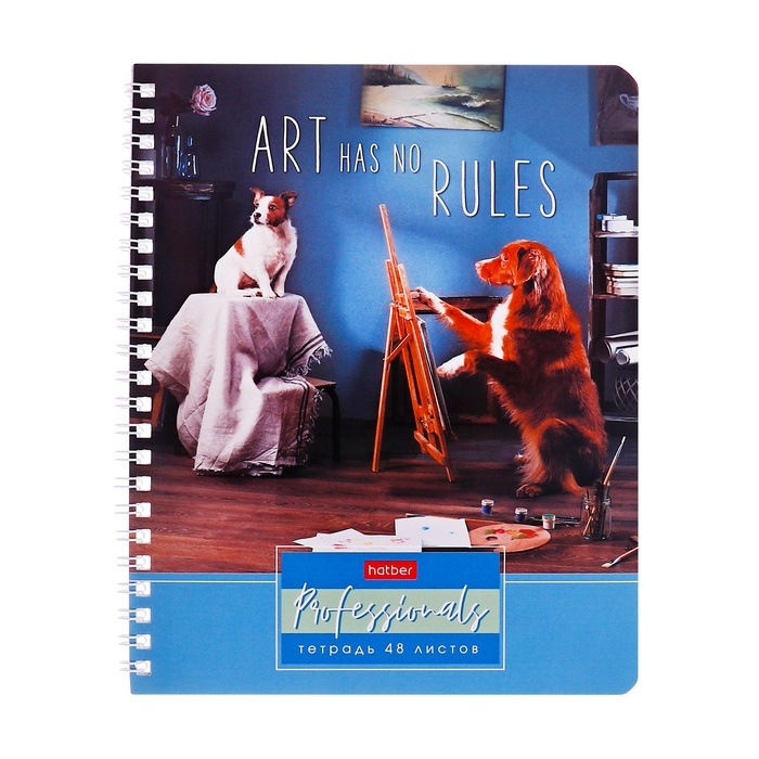 Тетрадь 48 листов в клетку на гребне Тетрадь 48 листов в клетку на гребне "Профессионалы", обложка мелованный картон, блок офсет 65г/м2, МИКС