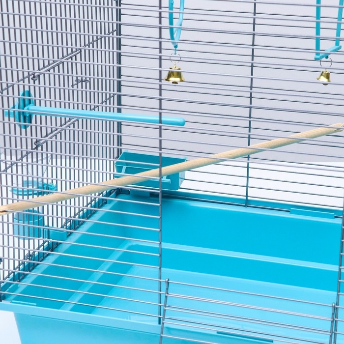 Клетка для птиц Клетка для птиц "Пижон" №104, разборная, 1 секция, 58 х 40 х 48см, бирюзовая