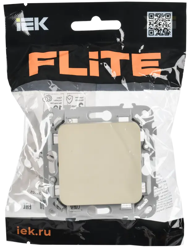 FLITE Выключатель 1-клавишный 10А ВС11-1-0-ФлСл сливочный IEK