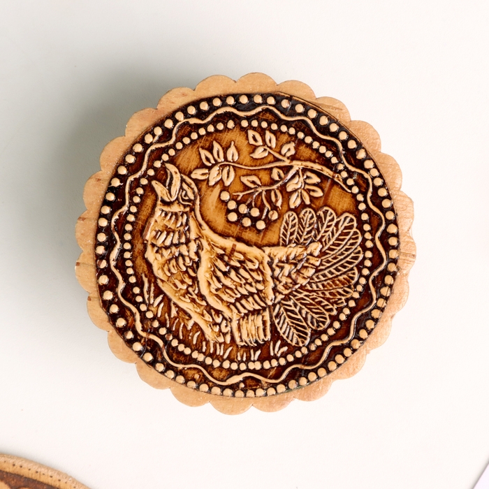 Шкатулка  Шкатулка "Глухарь", 50 х 35 мм, береста