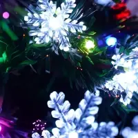 Ёлка фиброоптическая «Снежинки» 90 см, d нижнего яруса 45 см, 80 веток, мигание Ёлка фиброоптическая «Снежинки» 90 см, d нижнего яруса 45 см, 80 веток, мигание