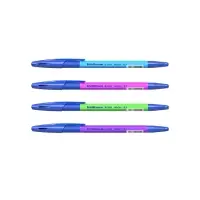 Ручка шариковая ErichKrause R-301 Neon Stick & Grip, узел 0,7-1.0 мм, чернила синие, резиновый держатель, длина линии письма 2000 метров, МИКС