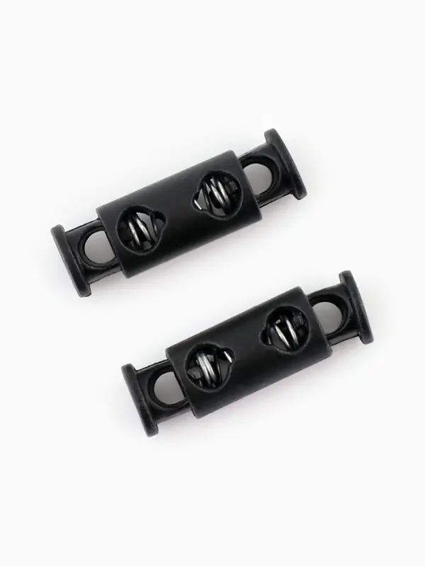 Фиксатор для шнура, двойной, d=4 мм, 8&times;25 мм, 50 шт., цвет чёрный