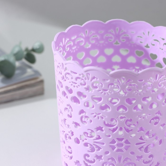 Корзина для хранения «Кружевной узор», пластик, 9,8×9,8×10 см, цвет МИКС Корзина для хранения «Кружевной узор», пластик, 9,8×9,8×10 см, цвет МИКС