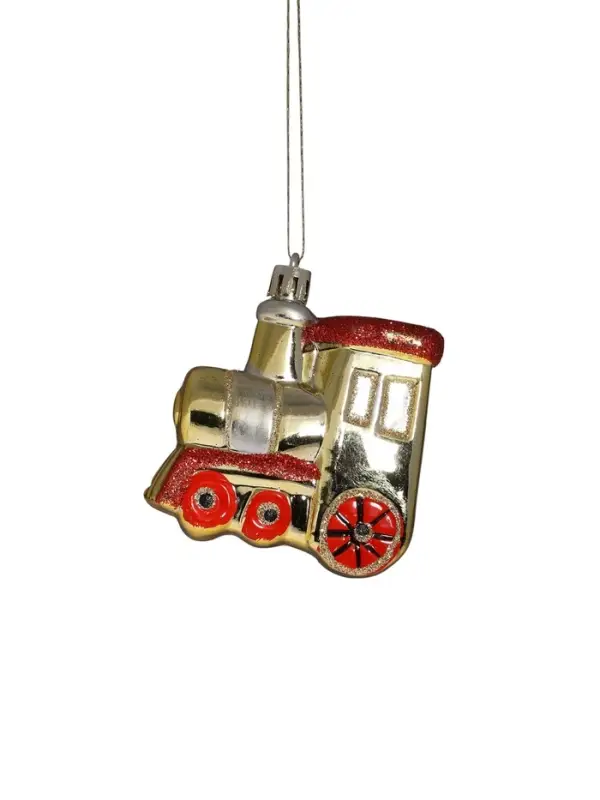 Ёлочные игрушки 3 шт. &laquo;Зимнее волшебство. Паровозик&raquo; пластик, 6.5&times;7 см, золото
