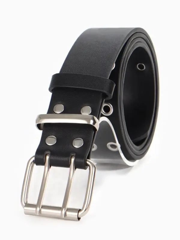 Ремень женский, 3.5&times;105 см, с люверсами, пряжка металл, чёрный