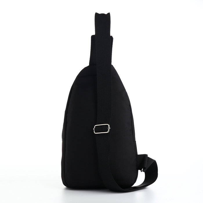 Сумка-слинг из текстиля, 3 наружных кармана, цвет синий Сумка-слинг из текстиля, 3 наружных кармана, цвет синий