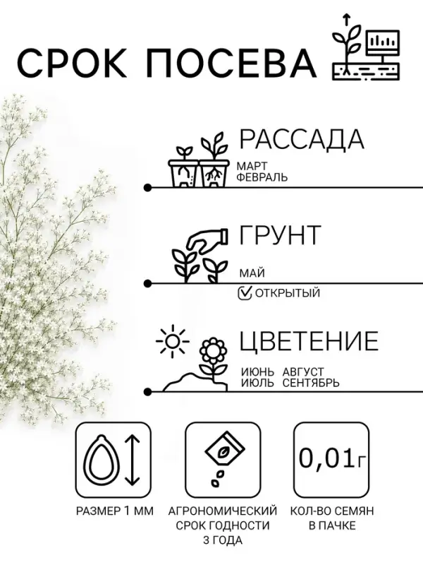 Семена цветов Лобелия ампельная "Белый каскад", ц/п, 0,01 г
