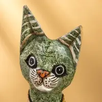 Сувенир «Кошка в ошейнике», 10×4×30 см, дерево, МИКС