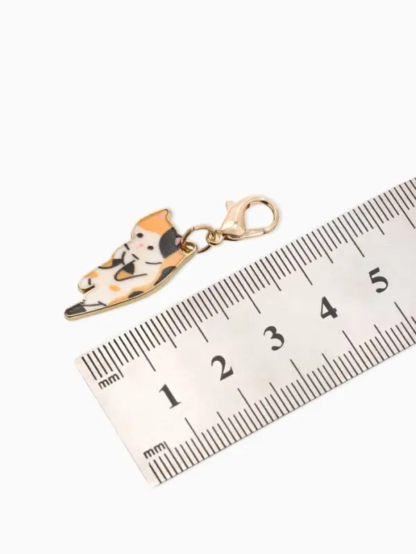Шарм для браслета на карабине &laquo;Котёнок&raquo;, цветной в золоте