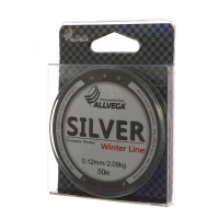 Леска монофильная ALLVEGA Silver, диаметр 0.12 мм, тест 2.09 кг, 50 м, серебристая