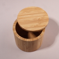 Органайзер для хранения «BAMBOO», с крышкой, раздвижной, d = 12 × 10,5 см, цвет коричневый