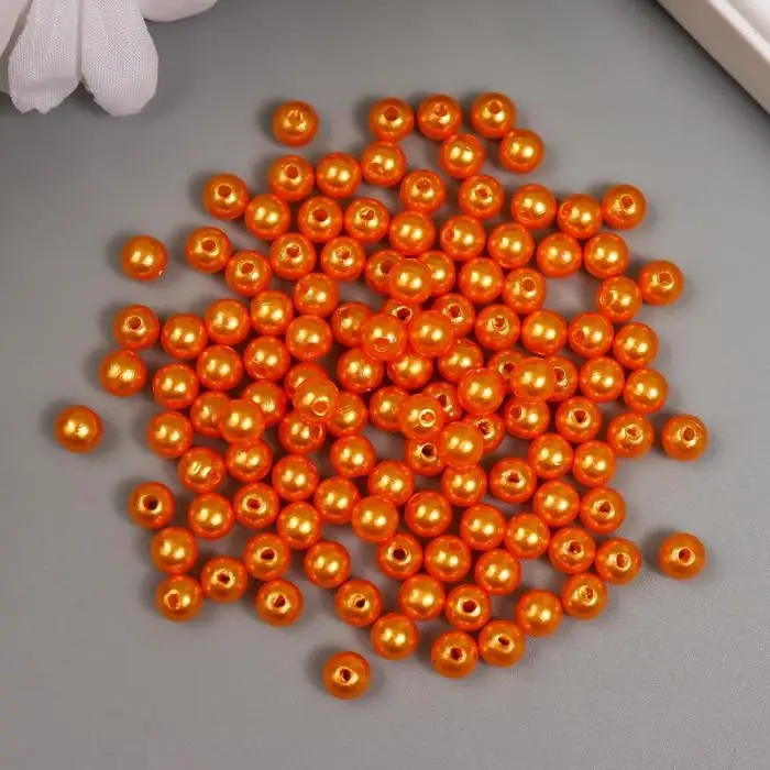 Бусины для творчества пластик Бусины для творчества пластик "Мандариновый" набор 200 шт d=0,6 см