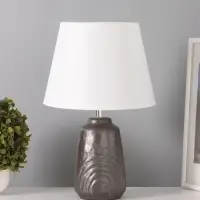 Лампа настольная RISALUX &laquo;Клаудия&raquo;, 15 Вт, Е14, бело-коричневая, 23&times;23&times;34 см
