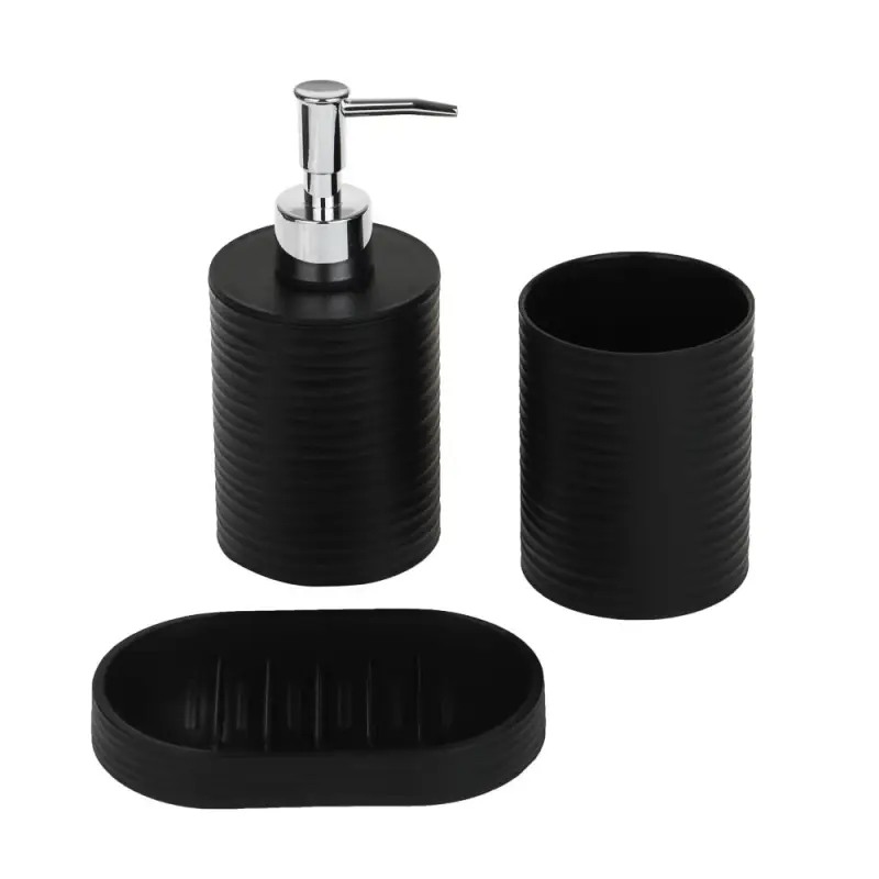 Стакан для ванной комнаты тм VETTA Тренто, пластик, PP, черный, 7,5х7,5х10см