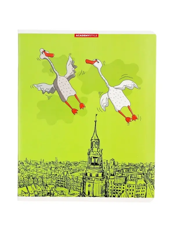 Тетрадь 48 листов, в клетку «Гуси в городе», мелованный картон, МИКС Тетрадь 48 листов, в клетку «Гуси в городе», мелованный картон, МИКС