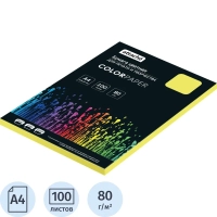 Бумага цветная Attache (солнечно-желтый интенсив), 80г, А4, 100  л