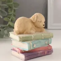 Фигурка полистоун &laquo;Щенок спит на книгах&raquo;, 9&times;7&times;8.5 см