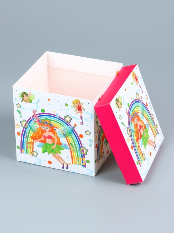 Коробка подарочная самосборная «Детская» Фея 15×15×15 см Коробка подарочная самосборная «Детская» Фея 15×15×15 см