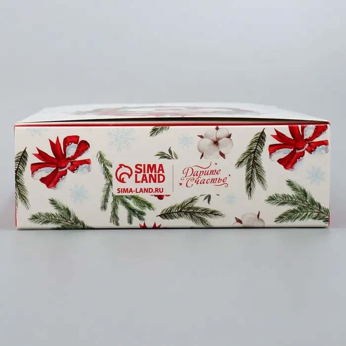 Коробка подарочная новогодняя складная «Новогодняя акварель», 21х 15 х 5 см Коробка подарочная новогодняя складная «Новогодняя акварель», 21х 15 х 5 см