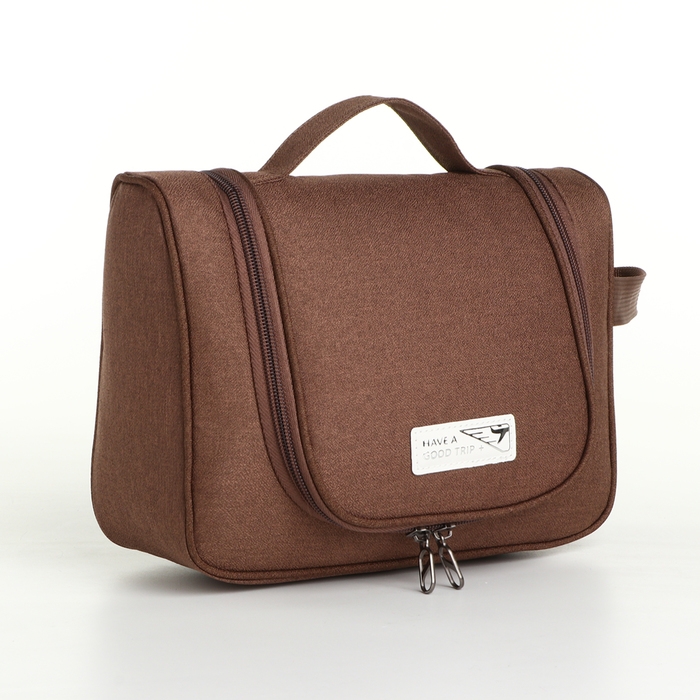 Косметичка-несессер на молнии, цвет коричневый Косметичка-несессер на молнии, цвет коричневый