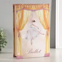 Шкатулка - книга световая &laquo;Балерина&raquo;, дерево, искусственная кожа, 28&times;19&times;6 см